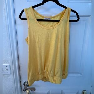 Yellow Sleeveless Scoopneck Tank